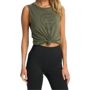 VUORI The Rise The Shine Graphic Women’s Muscle Tank Dark Grey Like New - XL